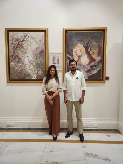 Tushar Kumar attending an art exhibition