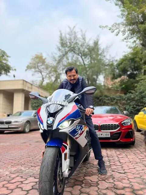 A personal photograph of Tushar Kumar with his motorcycle